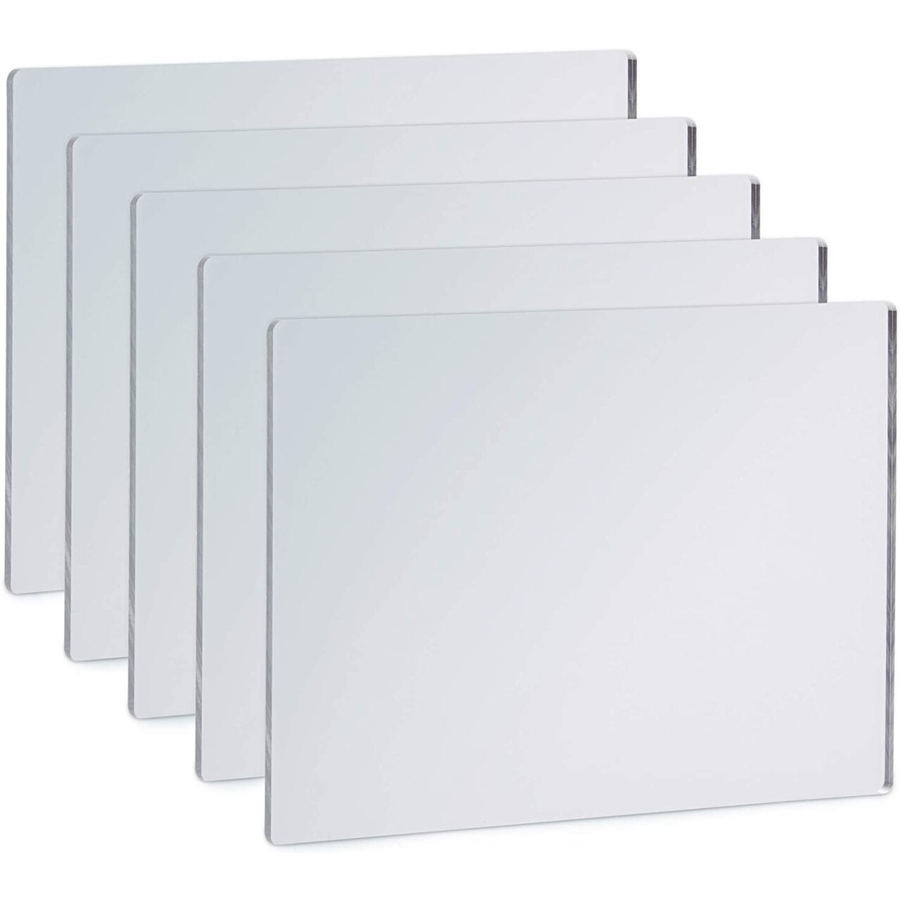 Acrylic Mirror Sheets, Shatter Resistant (3mm, 7 x 5 in, 5 Pack)